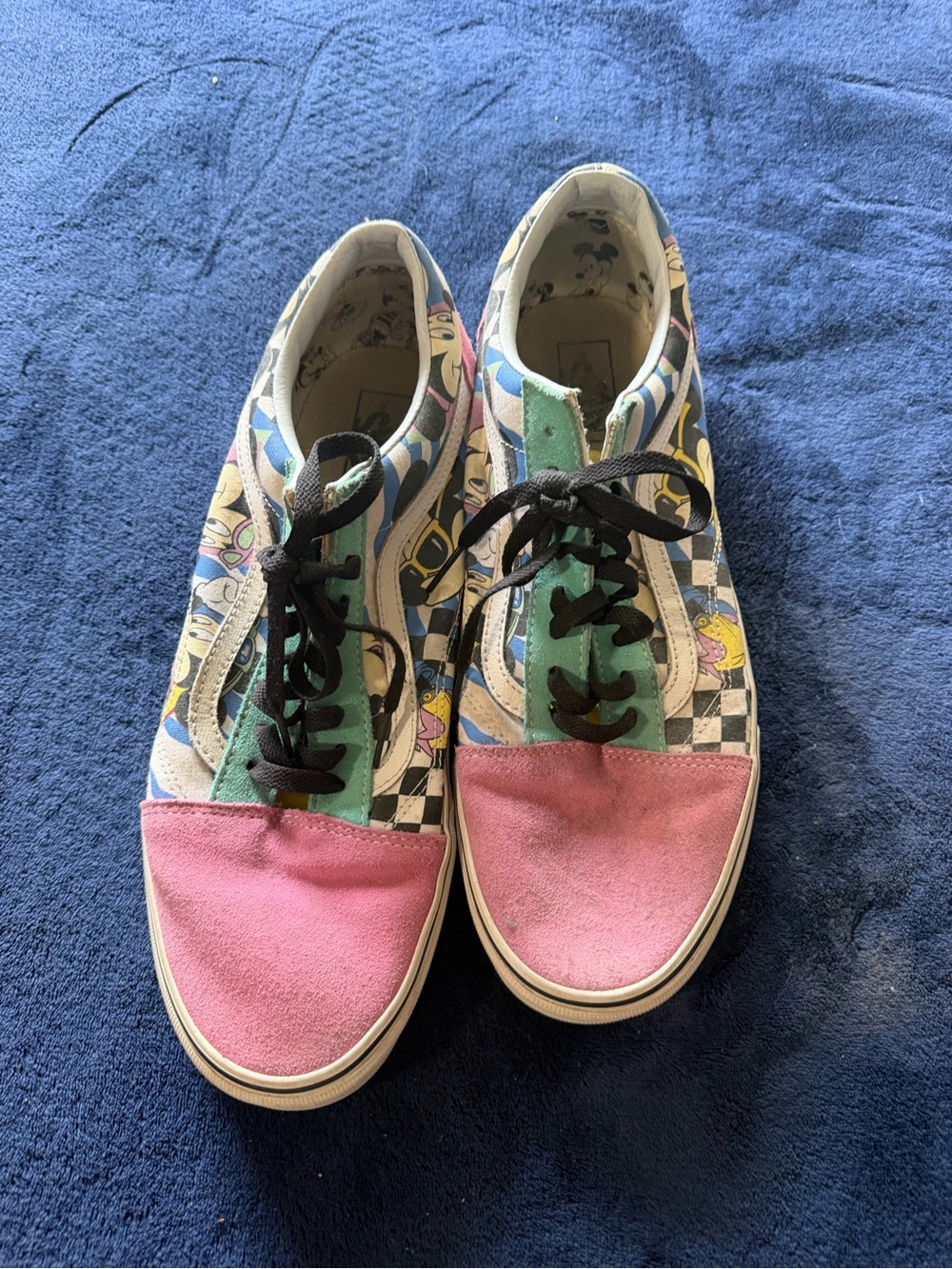 Vans Multicolor Checkerboard Low-Top Sneakers - Pink, Green, Blue, Black